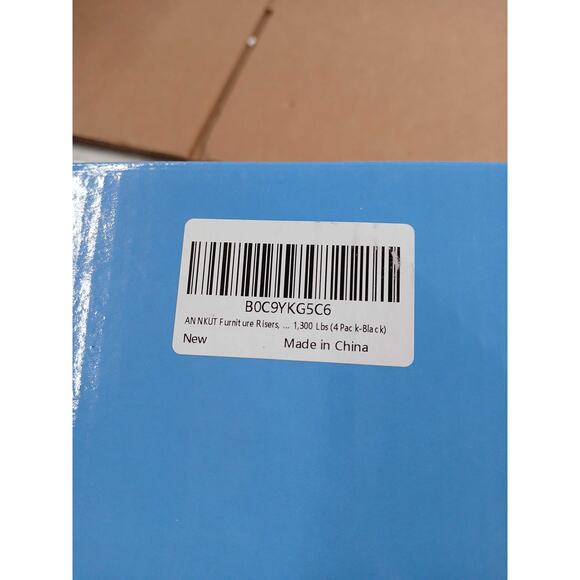 NWT ANNKUT Heavy Duty, Rectangle, 4-Pack Black, 4-Inch Furniture Risers - Picture 3 of 3